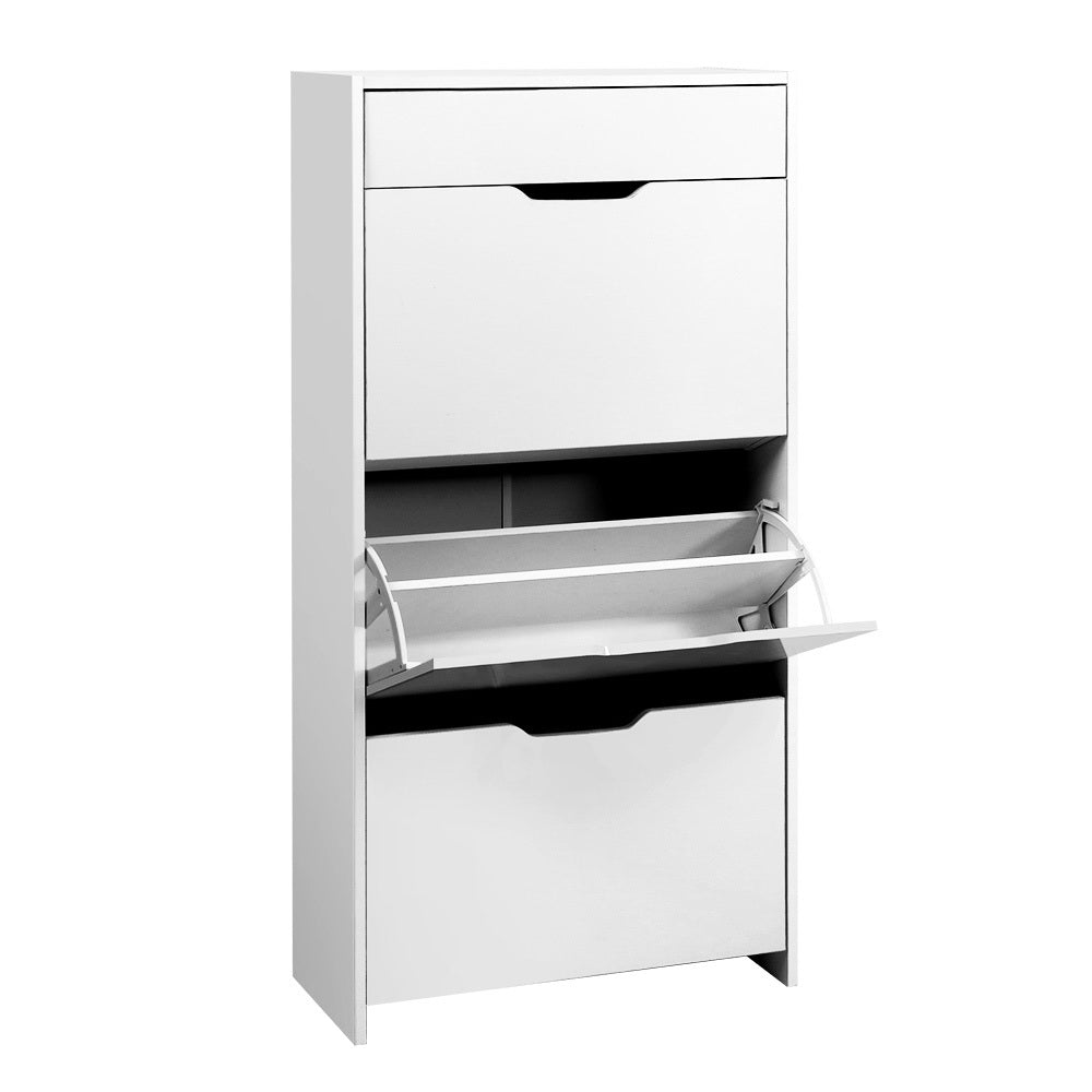 Marlook Shoe Rack Cabinet 24 Pairs White Luna