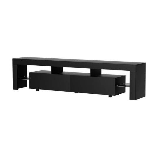Marlook TV Cabinet Entertainment Unit Stand RGB LED Gloss Furniture 200cm Black