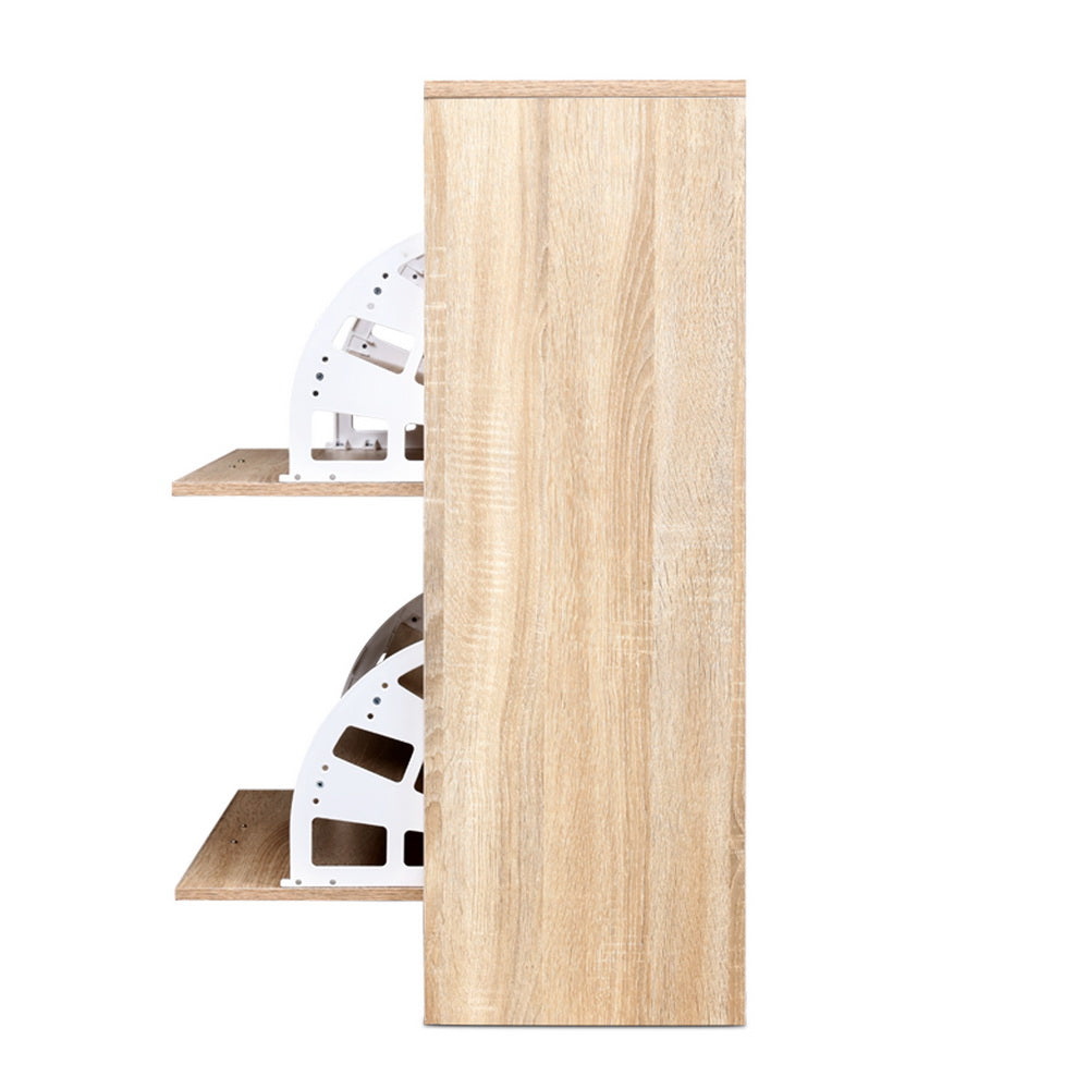 Marlook Shoe Rack Cabinet 24 Pairs 3-tier Wood Nina