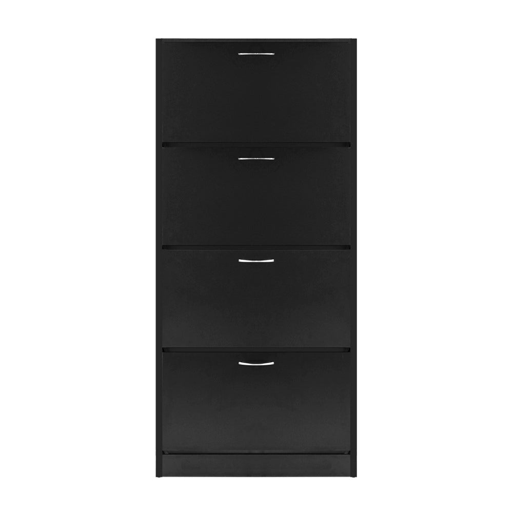 Marlook Shoe Rack Cabinet 60 Pairs 4 Doors - Black