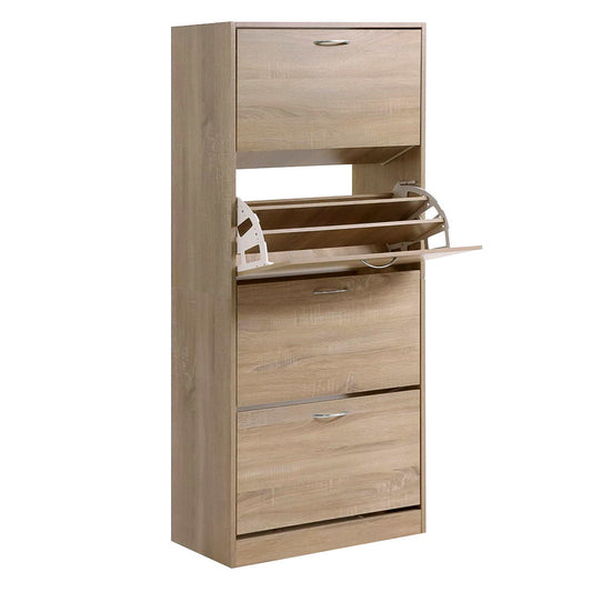 Marlook Shoe Rack Cabinet 60 Pairs 4 Doors - Wood