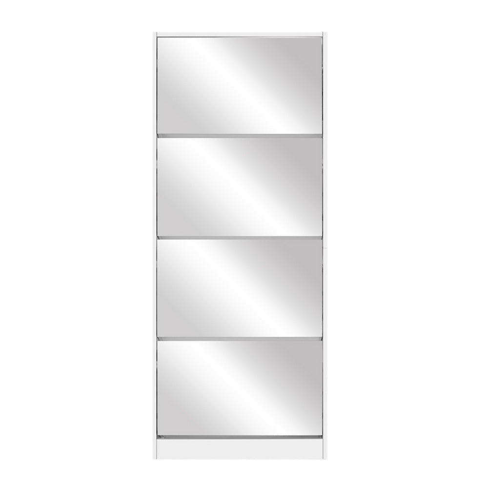 Marlook Shoe Rack Cabinet Mirror 60 Pairs White Rira