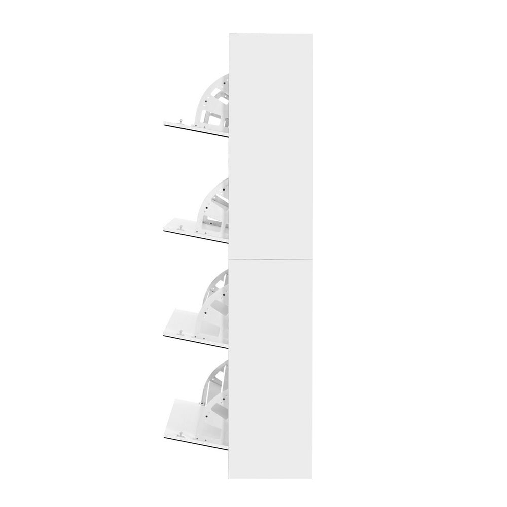 Marlook Shoe Rack Cabinet Mirror 60 Pairs White Rira