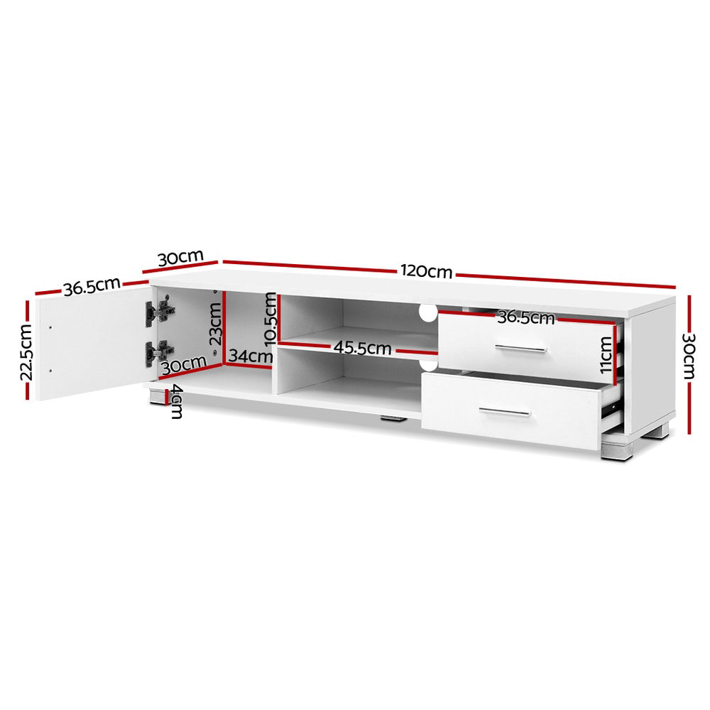 Marlook Entertainment Unit TV Cabinet 120cm White Dylan