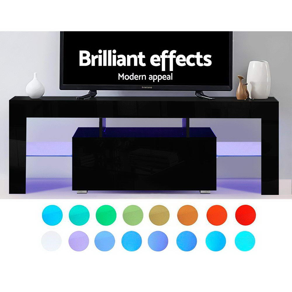 Marlook Entertainment Unit TV Cabinet LED 130cm Black Elo