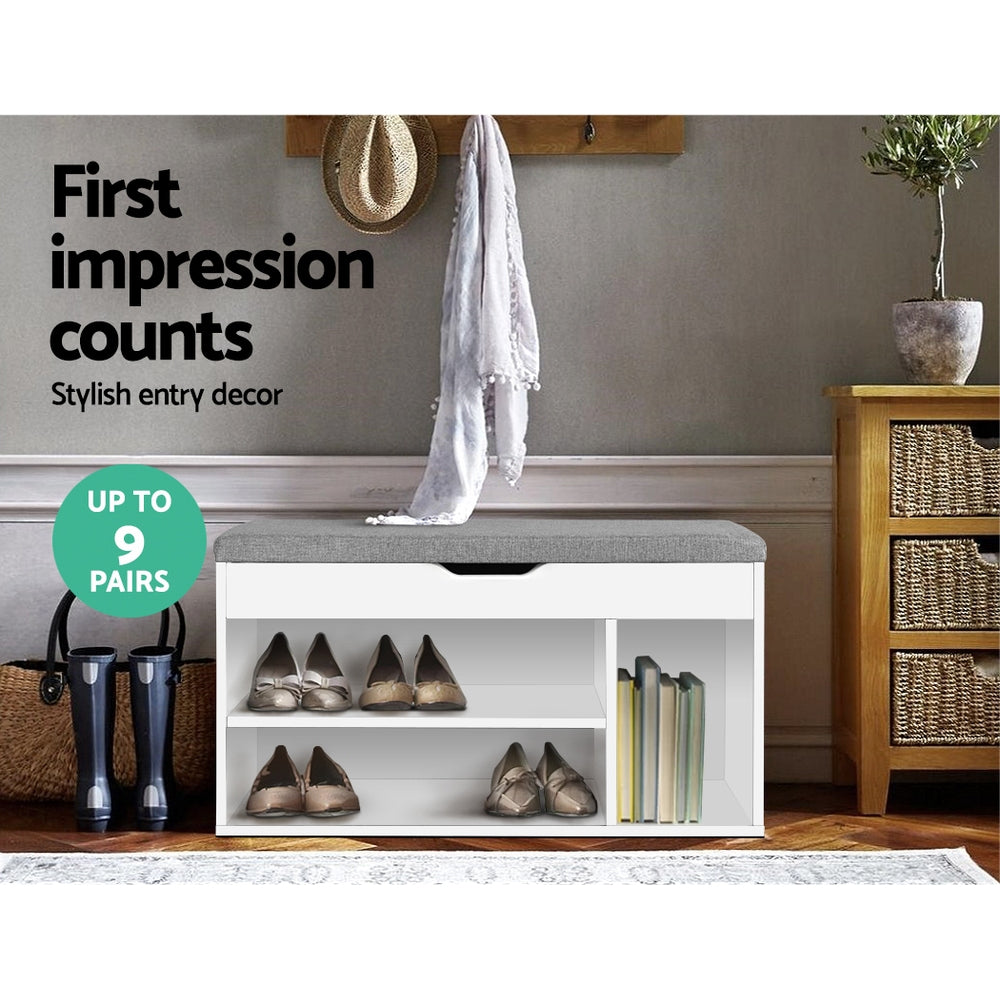 Marlook Shoe Rack Bench Shoe Cabinet White Allen