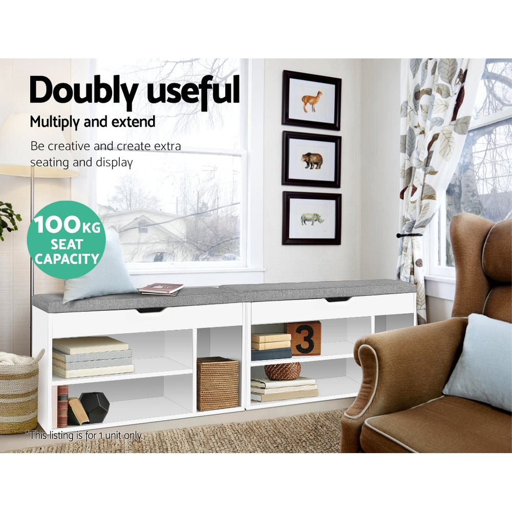 Marlook Shoe Rack Bench Shoe Cabinet White Allen