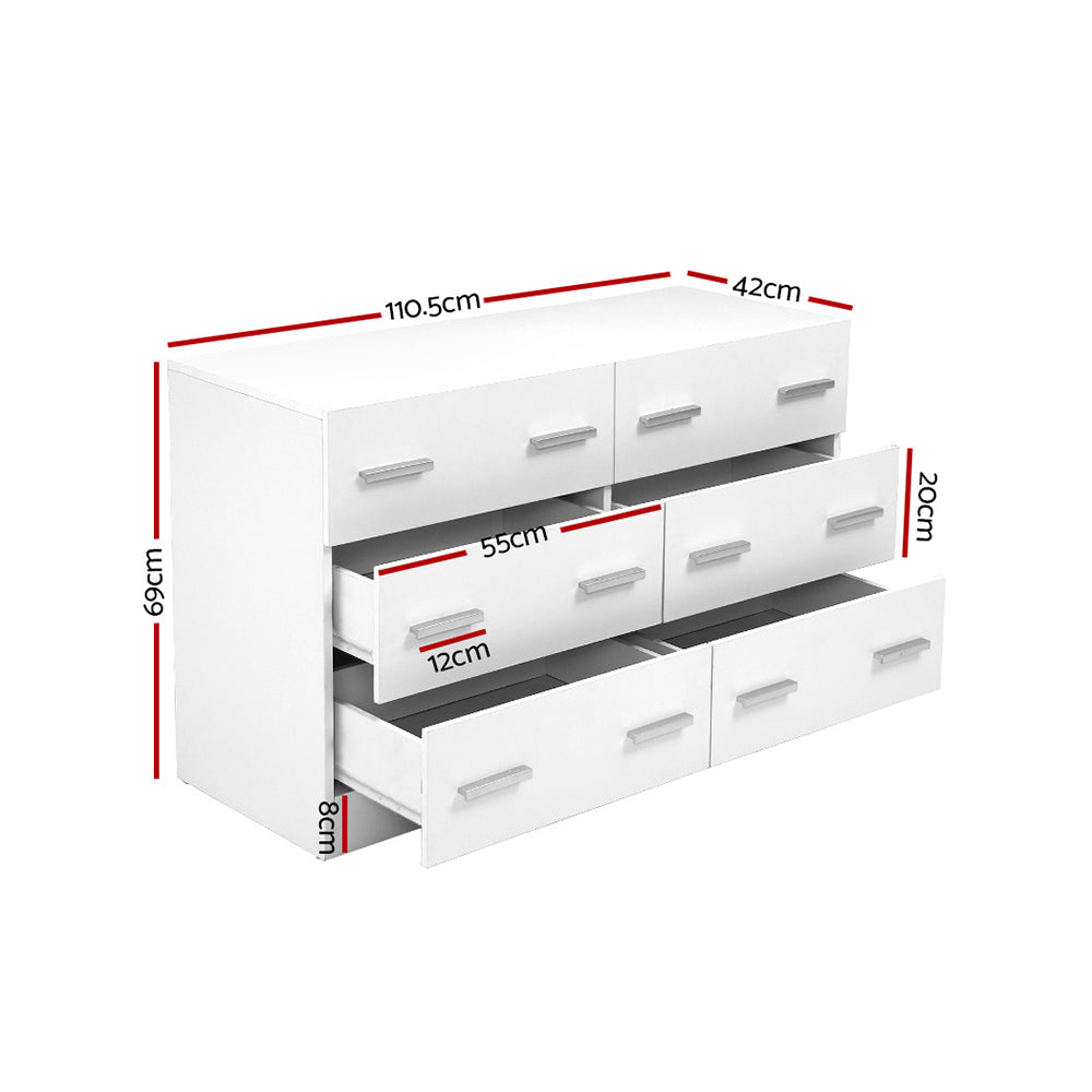 Marlook 6 Chest of Drawers - VEDA White