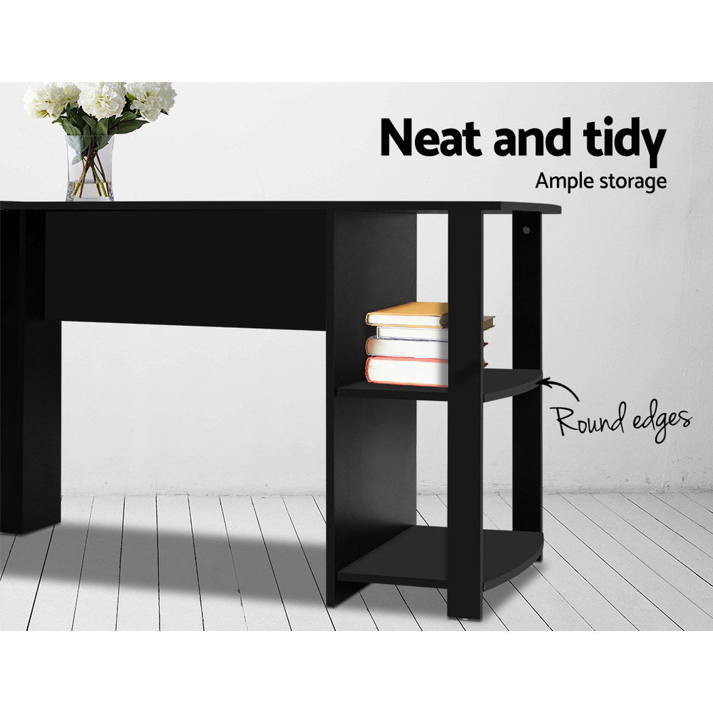 Marlook Computer Desk Shelf L-Shape Black 136CM