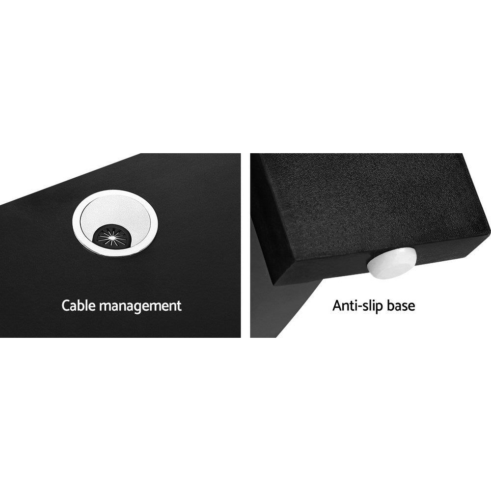 Marlook Computer Desk Shelf L-Shape Black 136CM