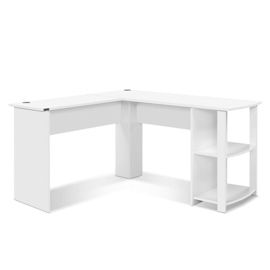Marlook Computer Desk Shelf L-Shape White 136CM