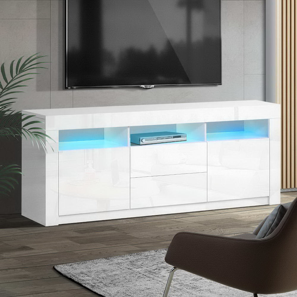 Marlook Entertainment Unit TV Cabinet LED 160cm White Anna