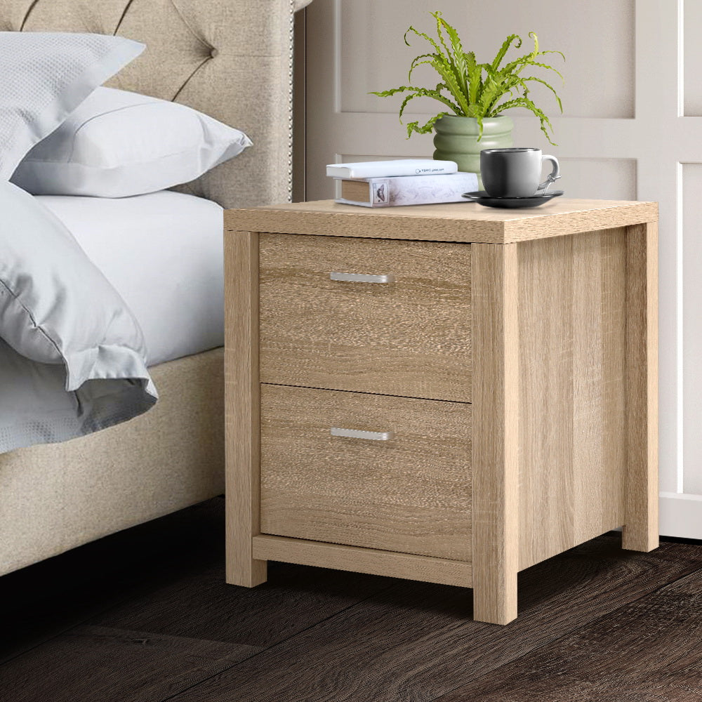 Marlook Bedside Table 2 Drawers - MAXI Pine