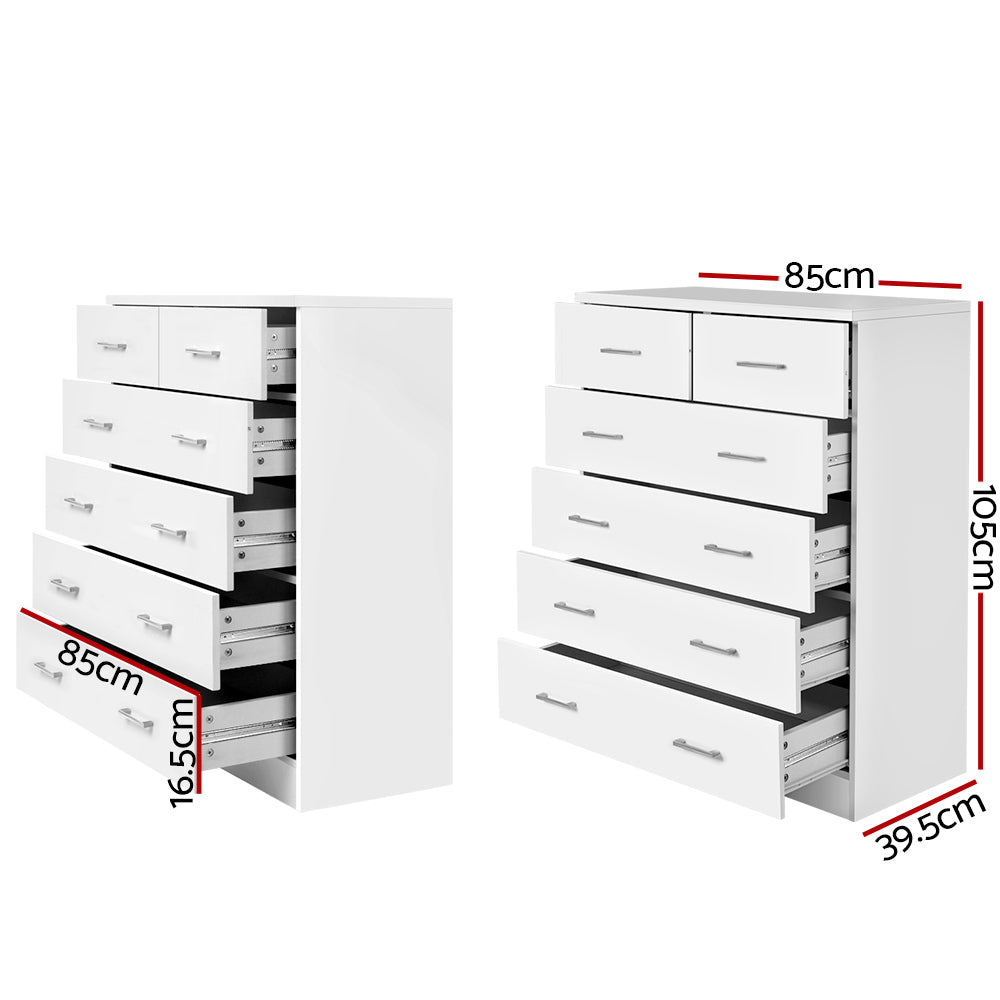 Marlook 6 Chest of Drawers - ANDES White