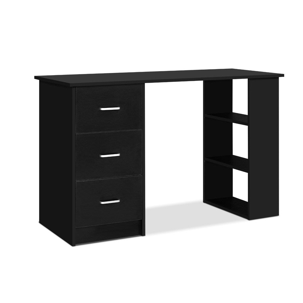 Marlook Computer Desk Drawer Shelf Cabinet Black 120CM