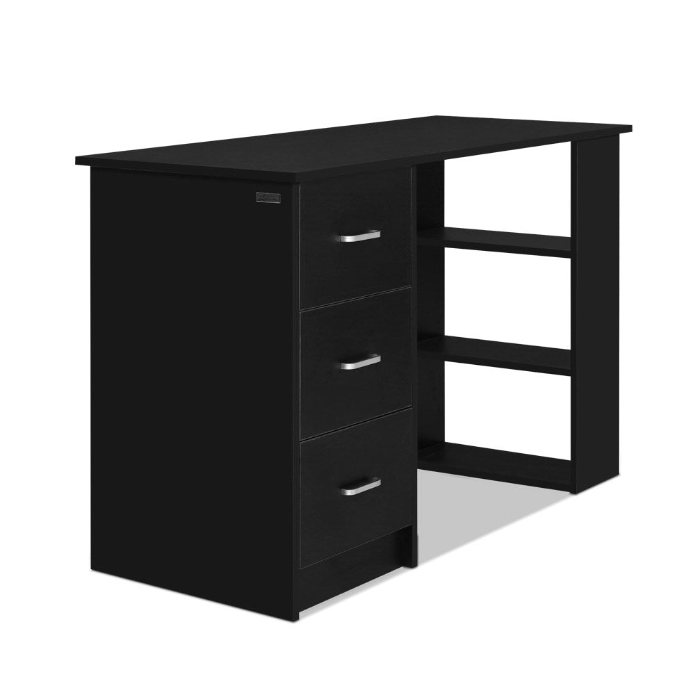 Marlook Computer Desk Drawer Shelf Cabinet Black 120CM