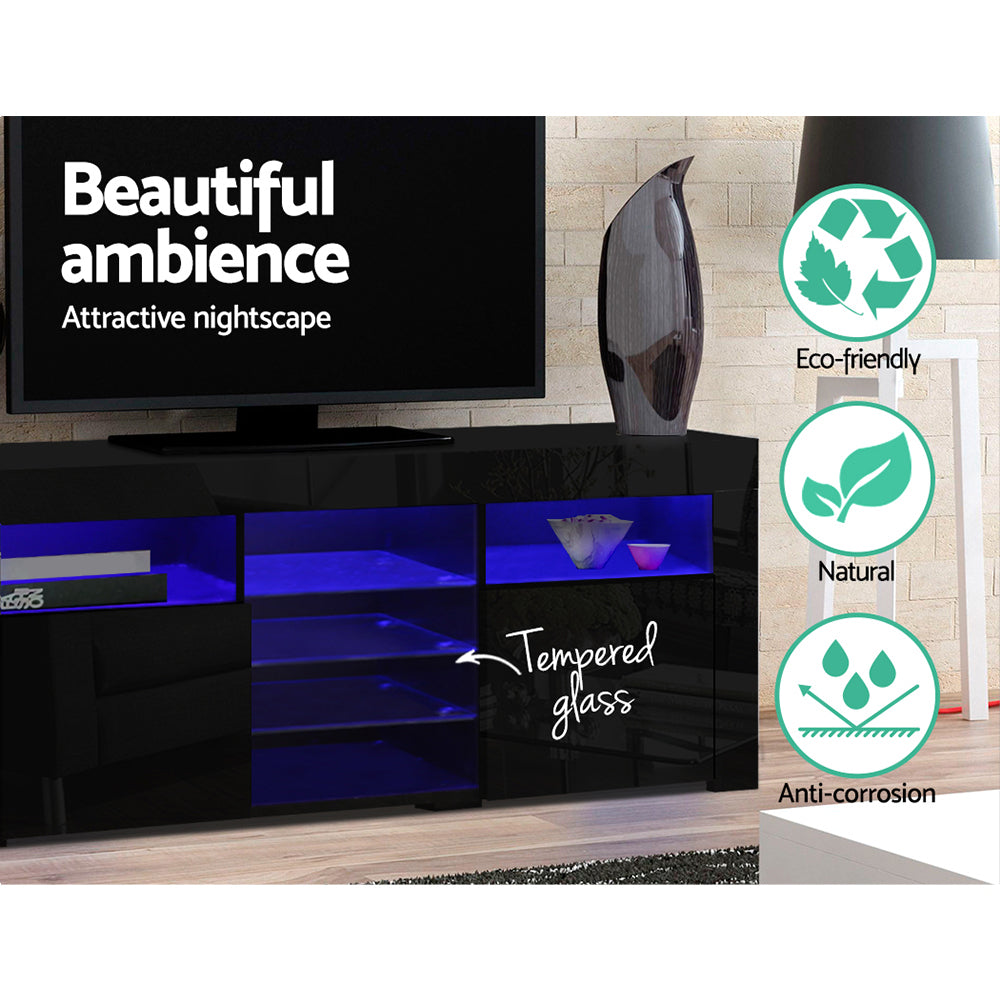 Marlook Entertainment Unit TV Cabinet LED 180cm Black Bobi