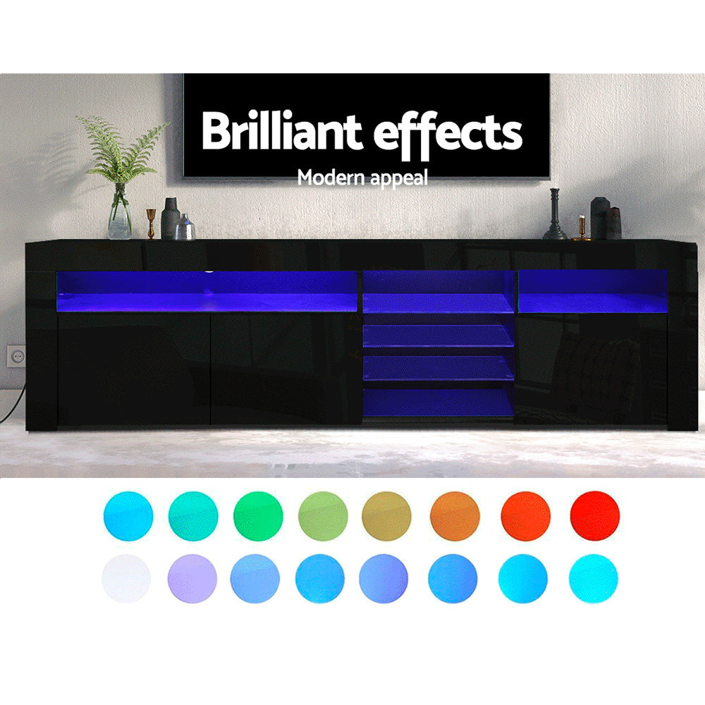 Marlook Entertainment Unit TV Cabinet LED 180cm Black Bobi