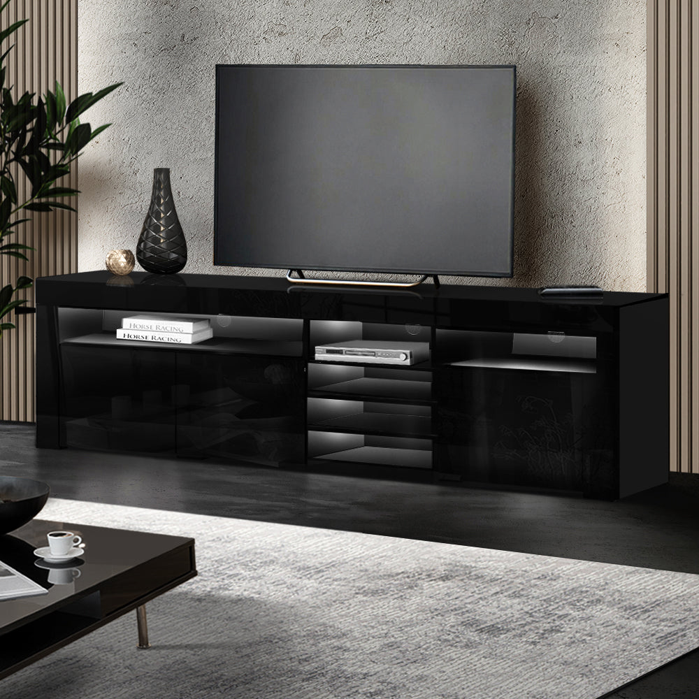 Marlook Entertainment Unit TV Cabinet LED 180cm Black Bobi