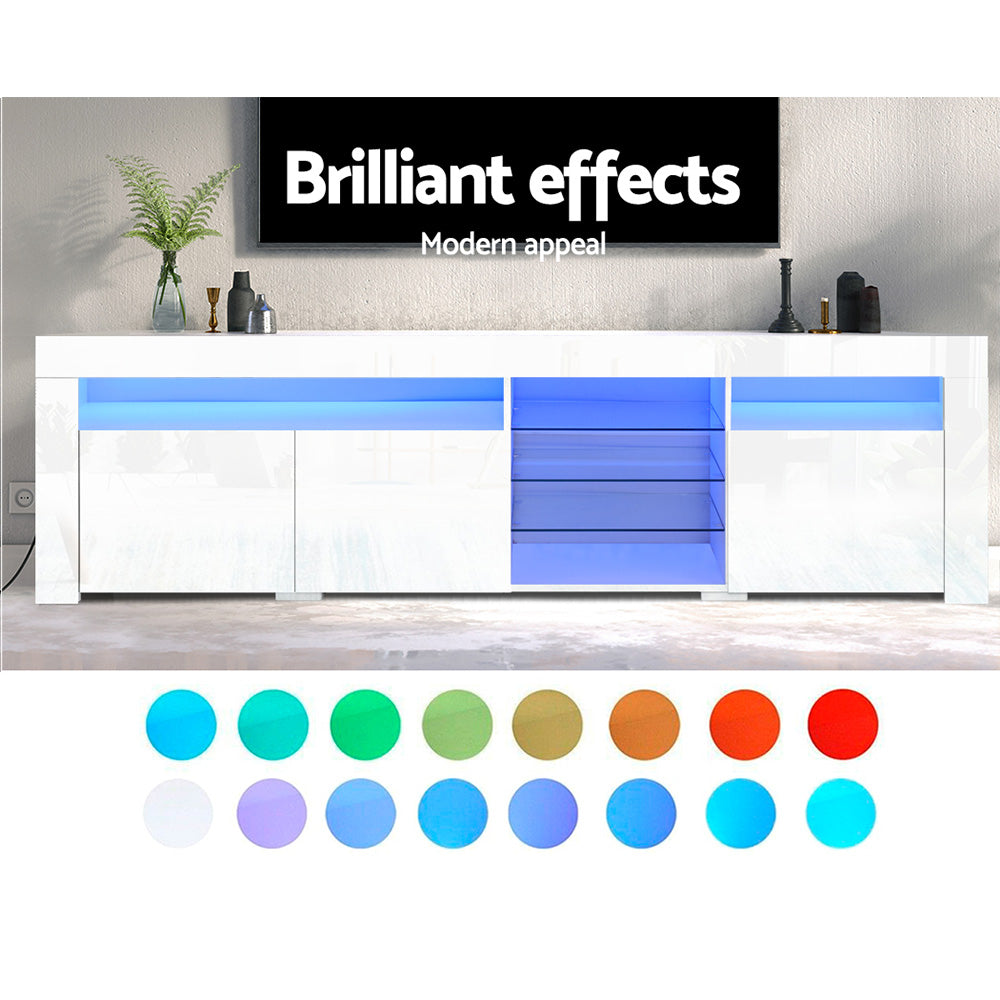 Marlook Entertainment Unit TV Cabinet LED 180cm White Bobi