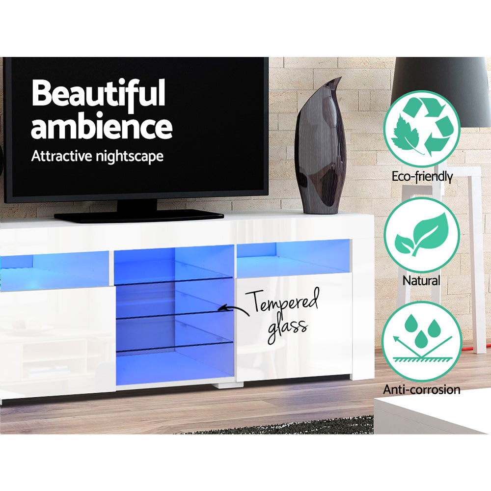 Marlook Entertainment Unit TV Cabinet LED 180cm White Bobi