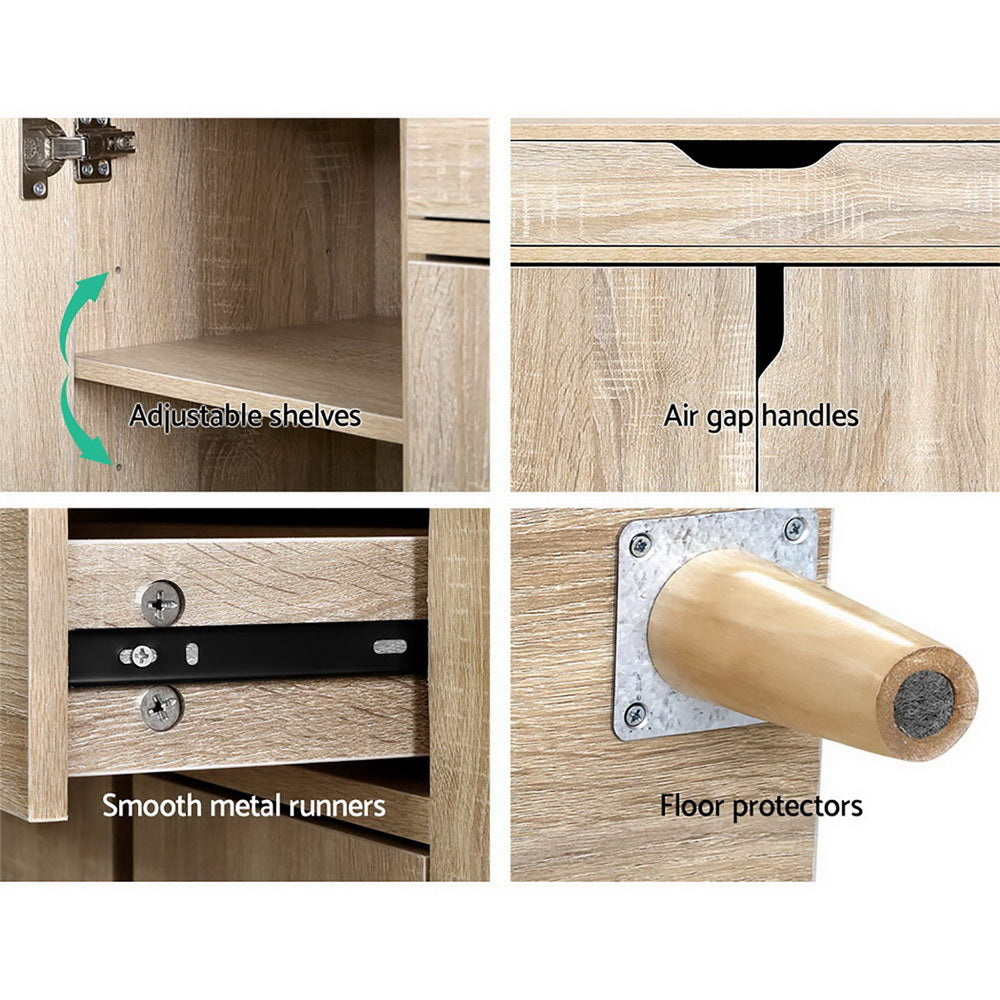 Marlook Shoe Rack Cabinet 26 Pairs Adjustable Pine Cissy