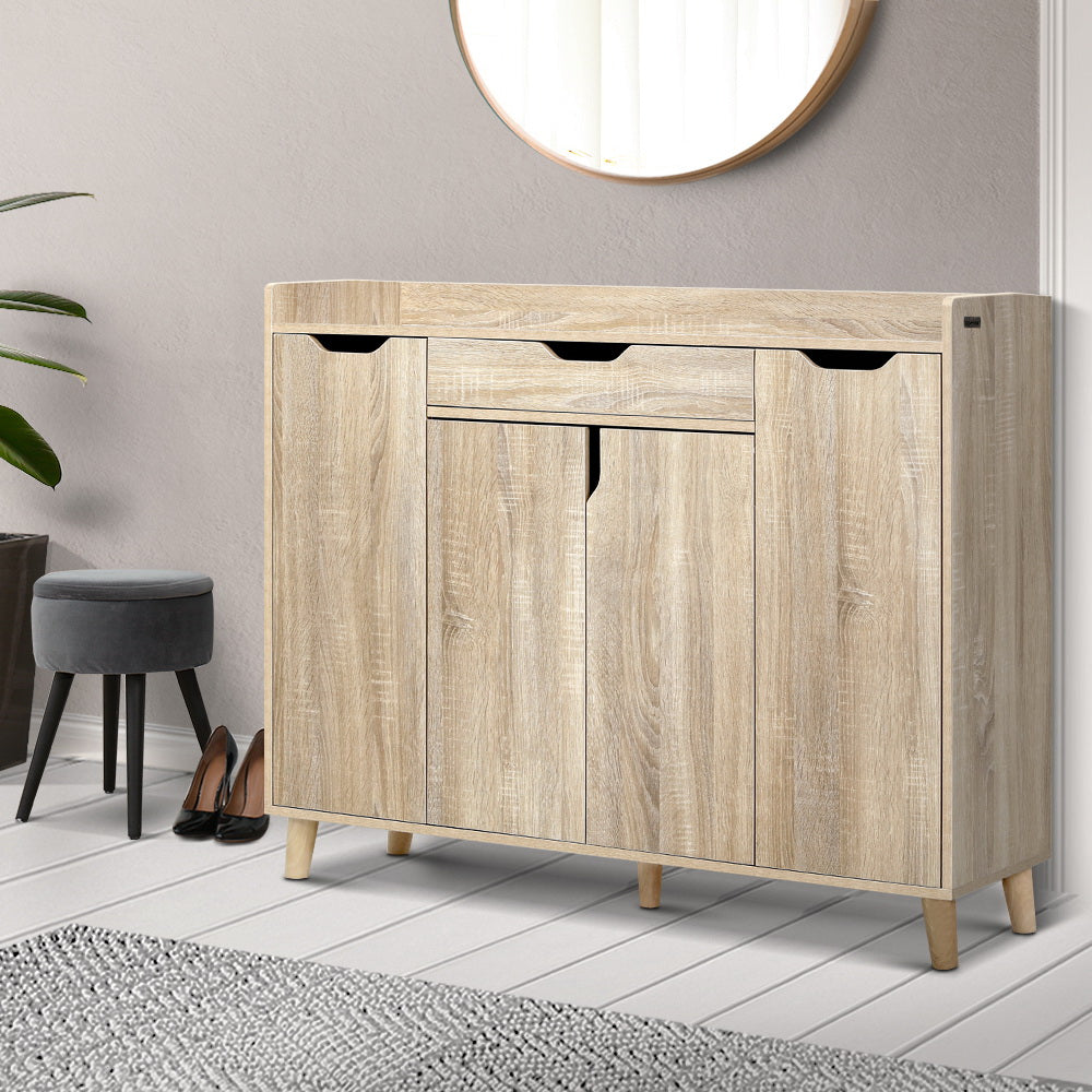 Marlook Shoe Rack Cabinet 26 Pairs Adjustable Pine Cissy