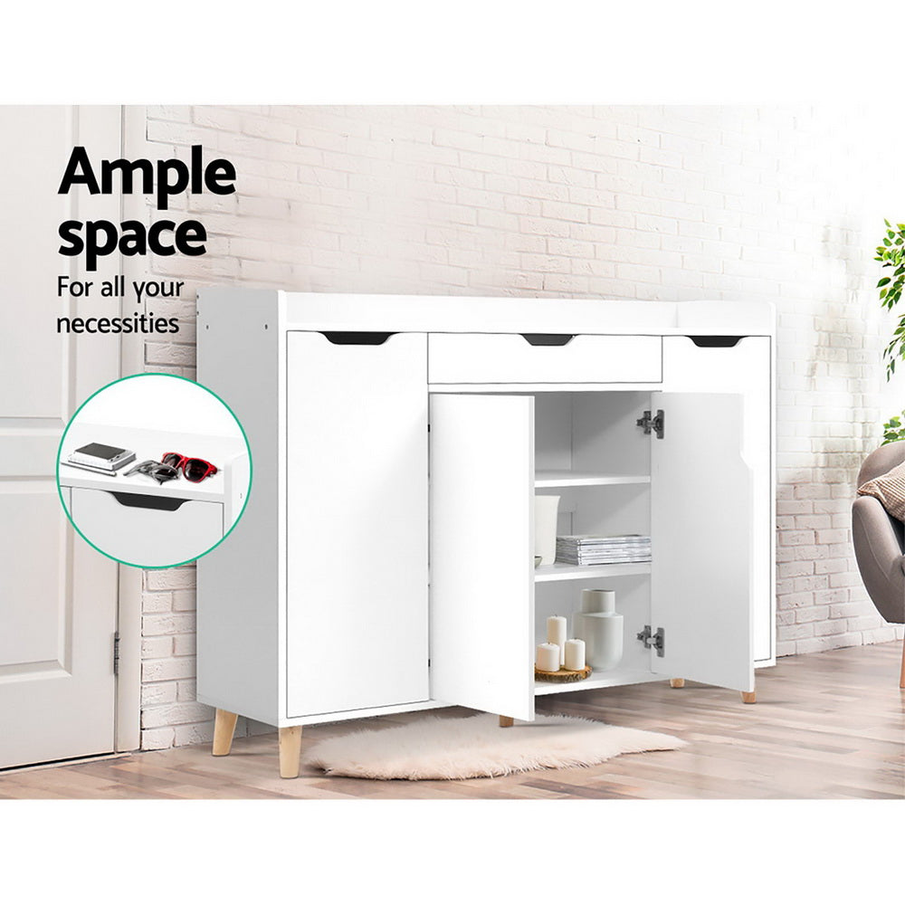Marlook Shoe Rack Cabinet 26 Pairs Adjustable White Cissy