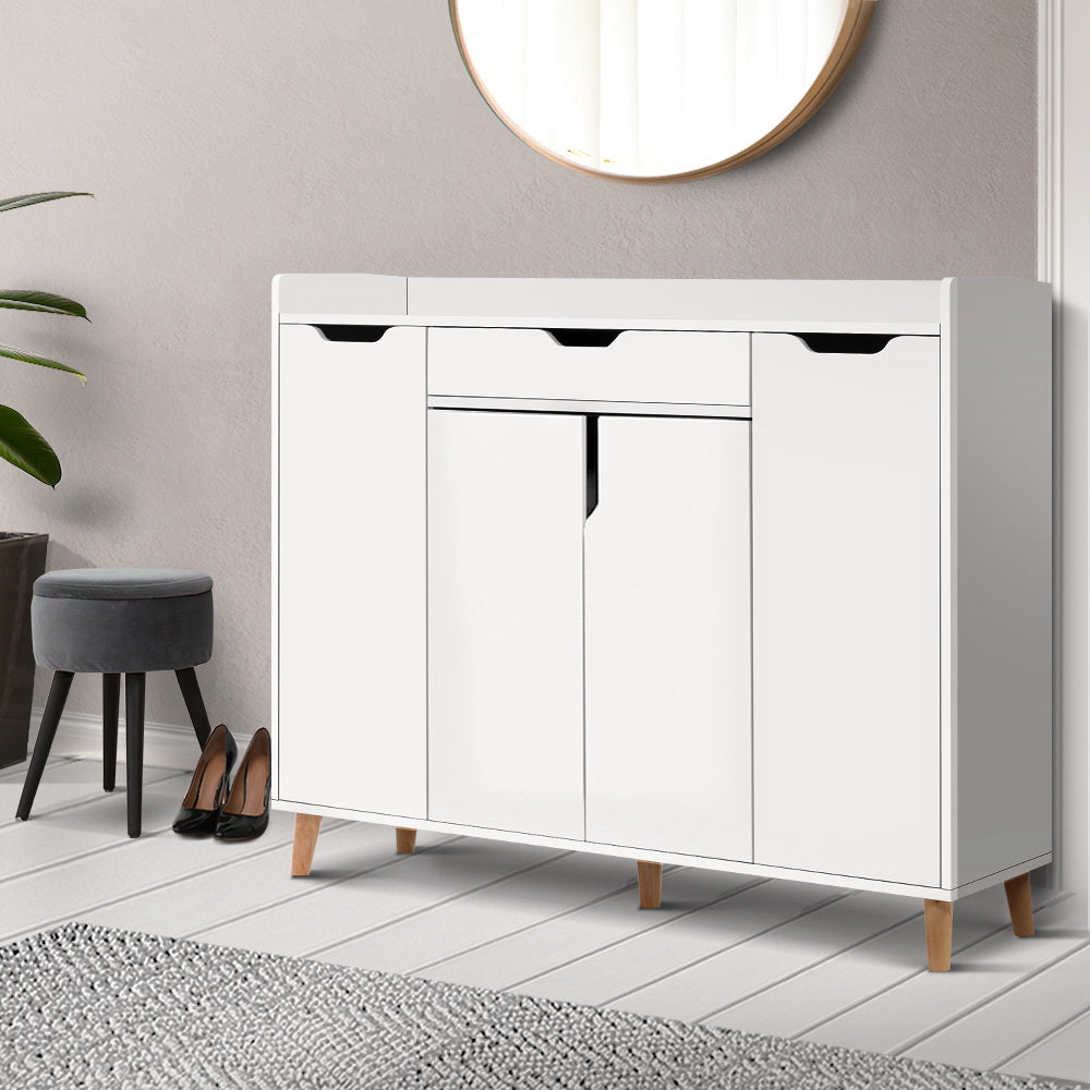 Marlook Shoe Rack Cabinet 26 Pairs Adjustable White Cissy