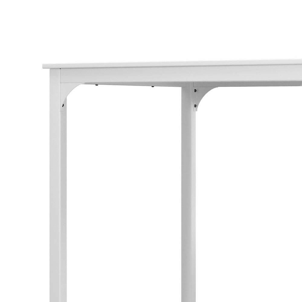 Marlook Bar Table Dining Desk High Kitchen Shelf Metal Legs Cafe Pub White