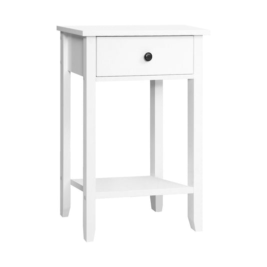 Marlook Bedside Table 1 Drawer with Shelf - BOWIE White