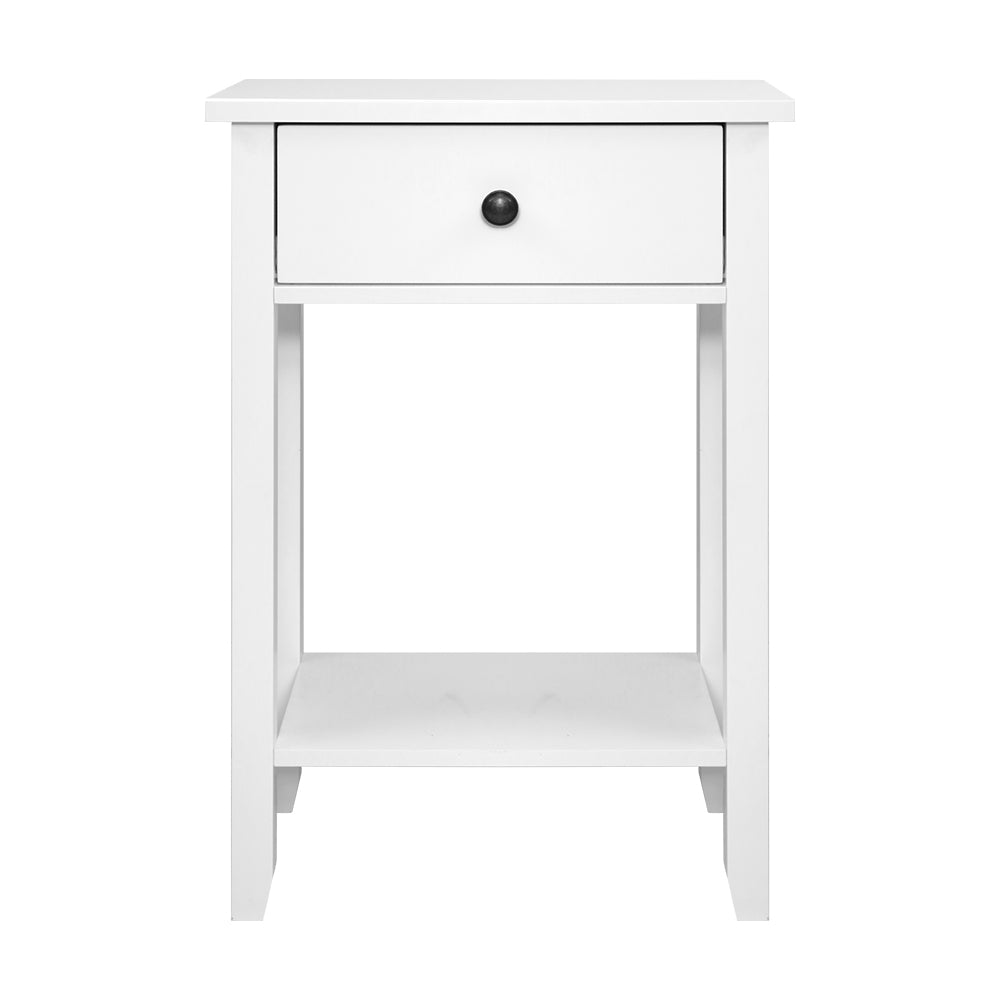Marlook Bedside Table 1 Drawer with Shelf - BOWIE White