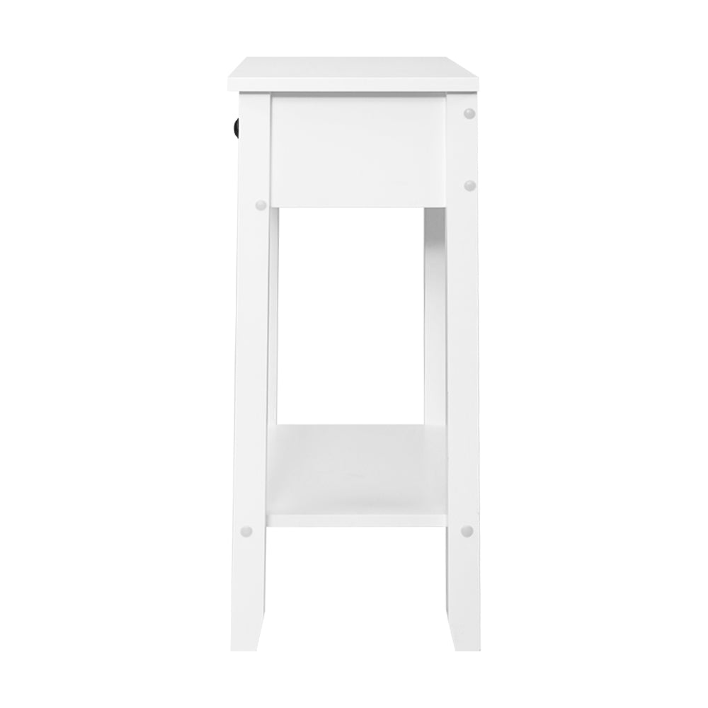 Marlook Bedside Table 1 Drawer with Shelf - BOWIE White