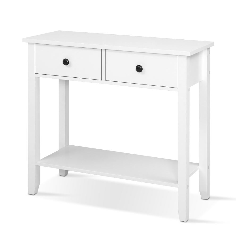 Marlook Console Table 2 Drawers 80CM White Chole
