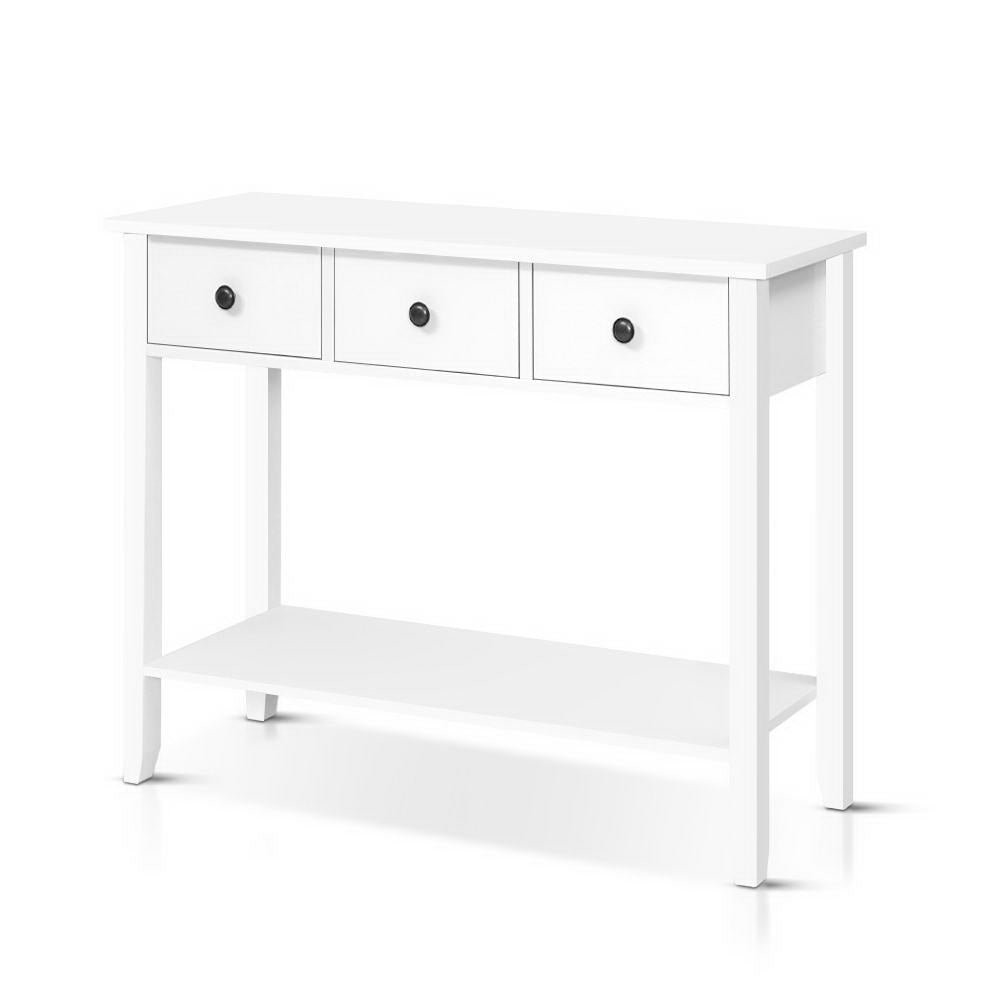 Marlook Console Table 3 Drawers 100CM White Chole