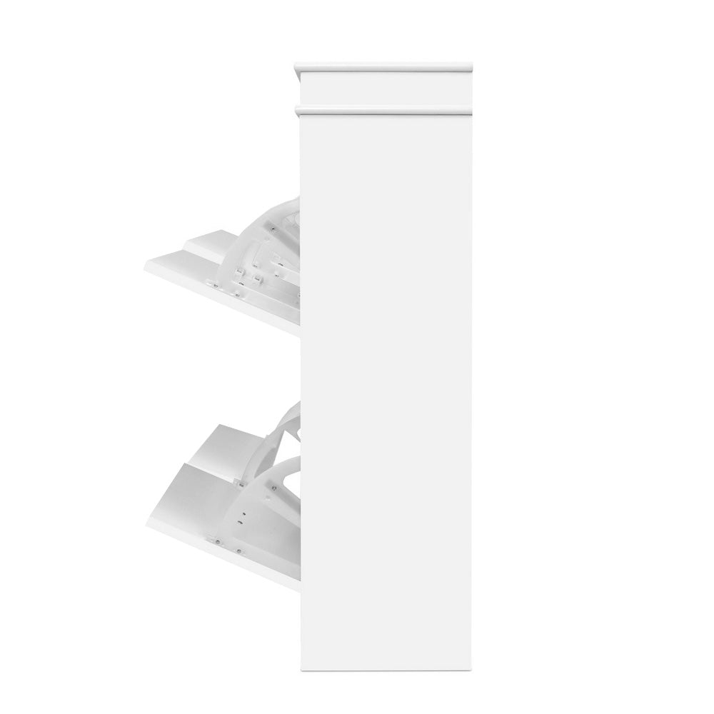 Marlook Shoe Rack Cabinet 24 Pairs 4-tier White Paul