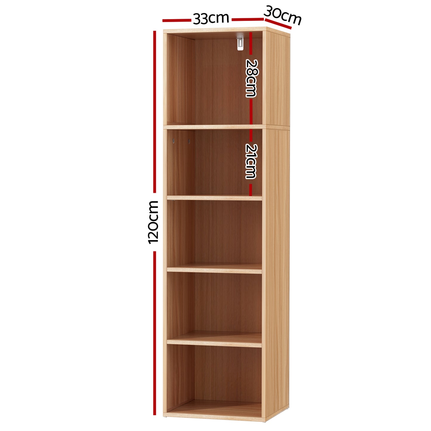 Marlook Bookshelf 5 Tiers MILO Pine