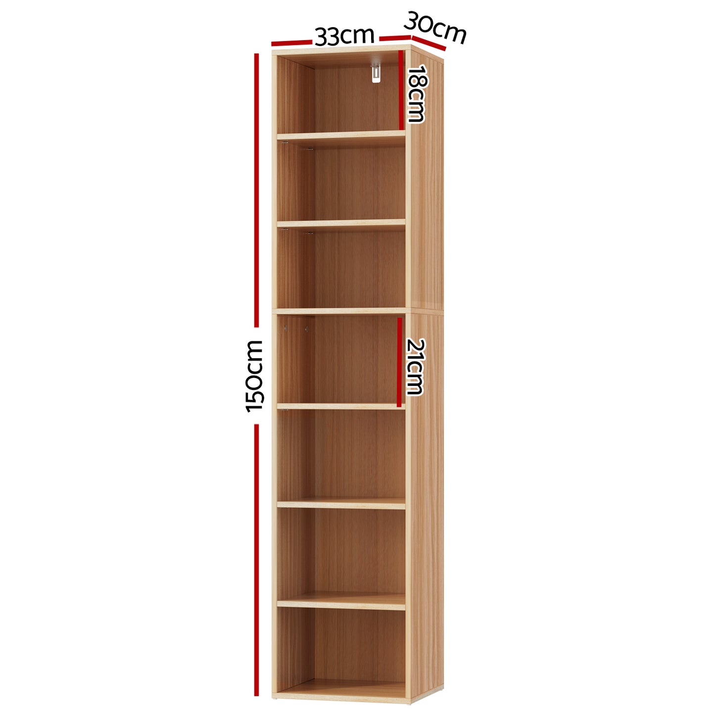 Marlook Bookshelf 7 Tiers MILO Pine