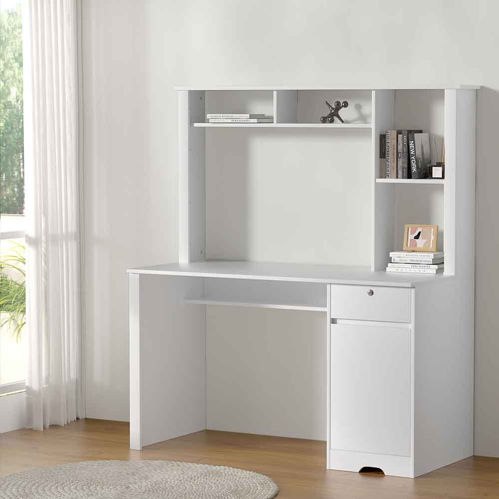 Marlook Computer Desk Office Study Desks Table Drawer Bookshelf Cabinet