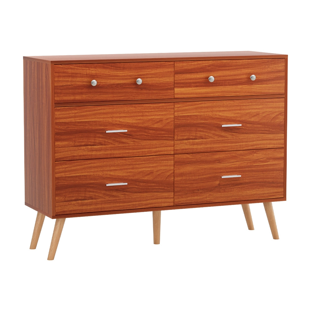 Marlook 6 Chest of Drawers Storage Cabinet Walnut