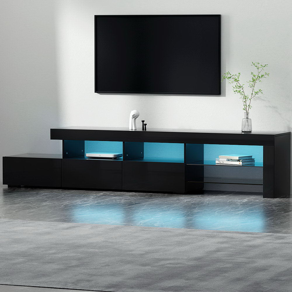 Marlook Entertainment Unit TV Cabinet LED 215cm Black Caya