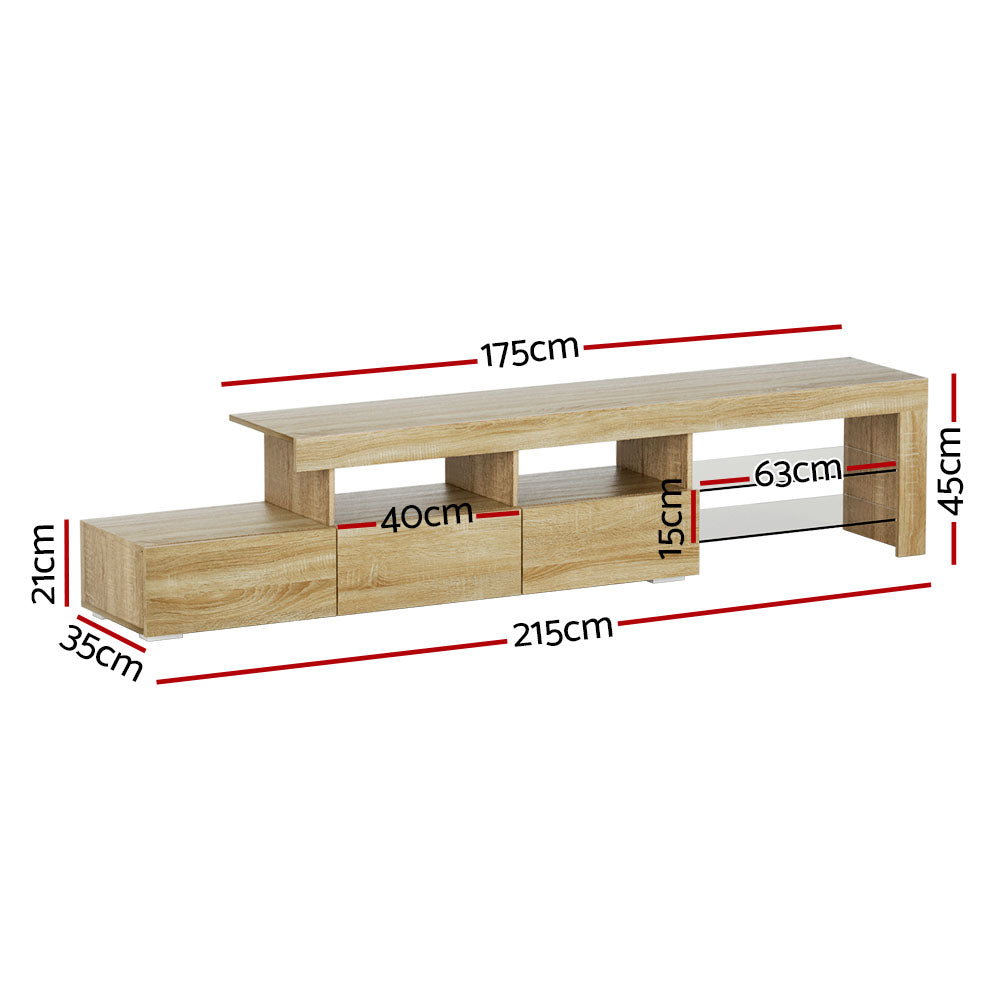 Marlook Entertainment Unit TV Cabinet LED 215cm Pine Caya