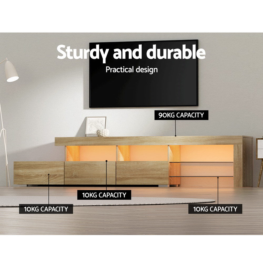 Marlook Entertainment Unit TV Cabinet LED 215cm Pine Caya