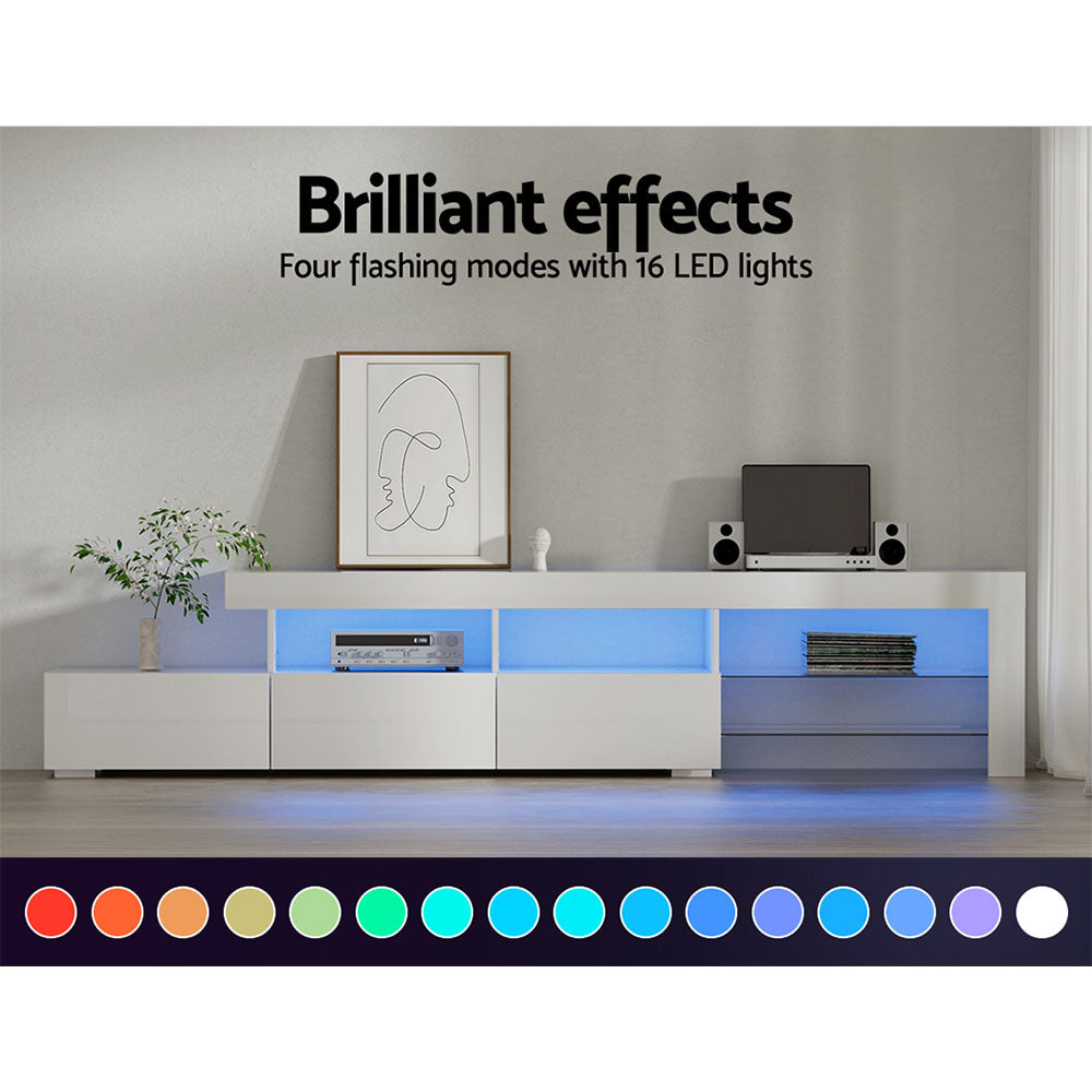 Marlook Entertainment Unit TV Cabinet LED 215cm White Caya