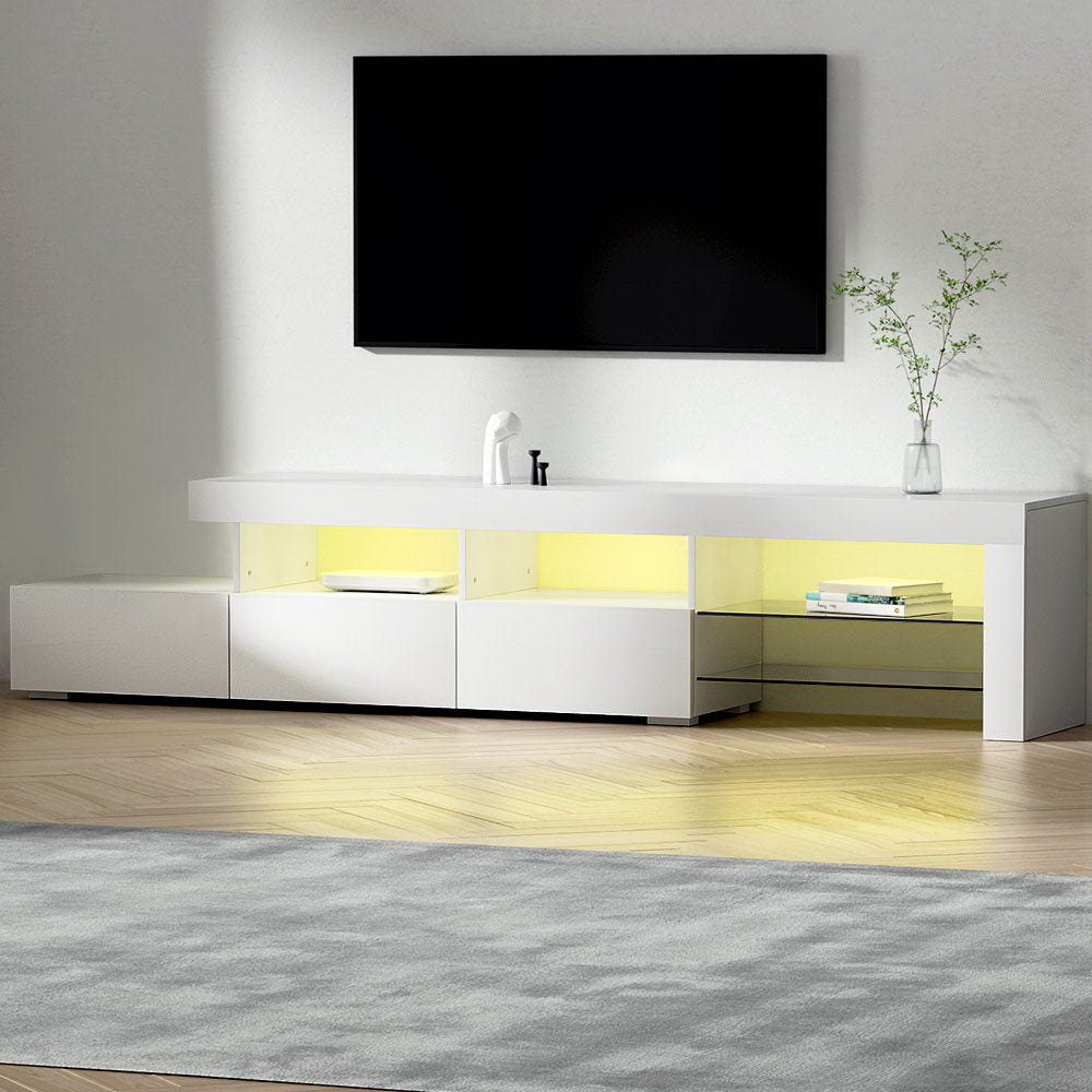 Marlook Entertainment Unit TV Cabinet LED 215cm White Caya