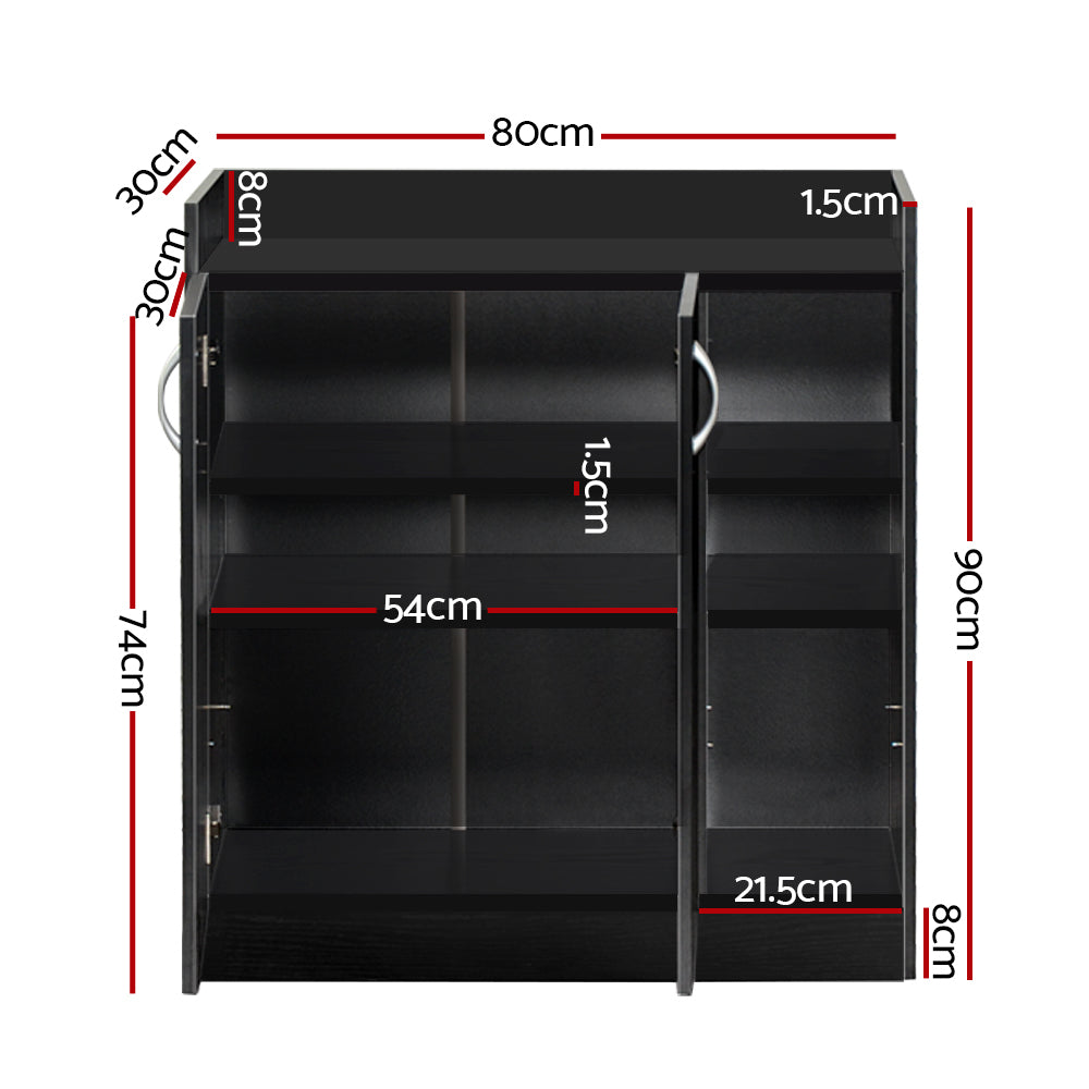 Marlook Shoe Rack Cabinet 21 Pairs Adjustable Shelves Black Clair