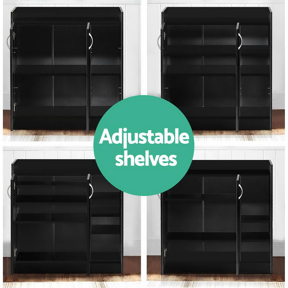 Marlook Shoe Rack Cabinet 21 Pairs Adjustable Shelves Black Clair