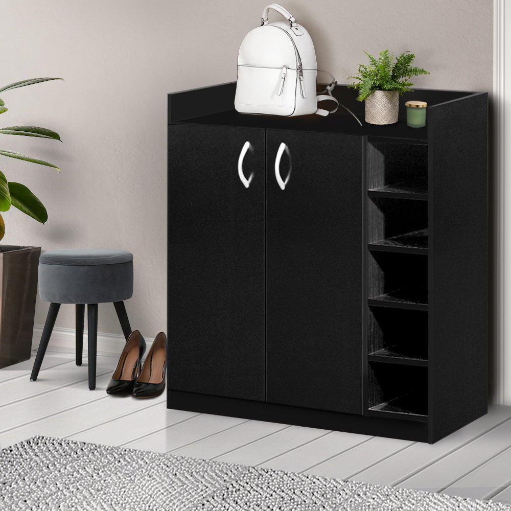 Marlook Shoe Rack Cabinet 21 Pairs Adjustable Shelves Black Clair