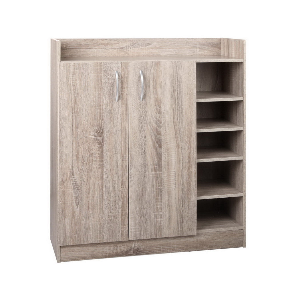 Marlook Shoe Rack Cabinet 21 Pairs Adjustable Shelves Pine Clair