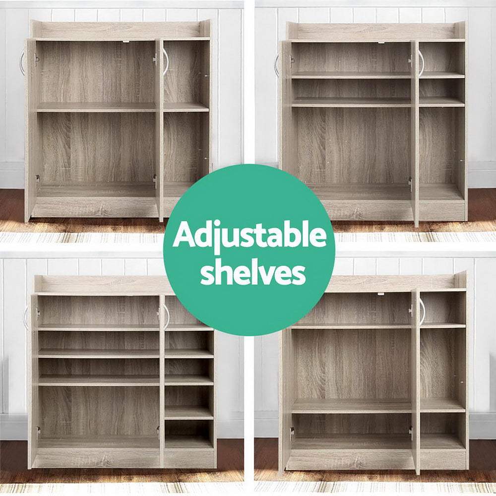 Marlook Shoe Rack Cabinet 21 Pairs Adjustable Shelves Pine Clair